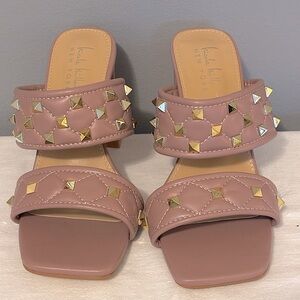 Blush Pink Studded Block Heel - Size 7.5 - Beautiful condition